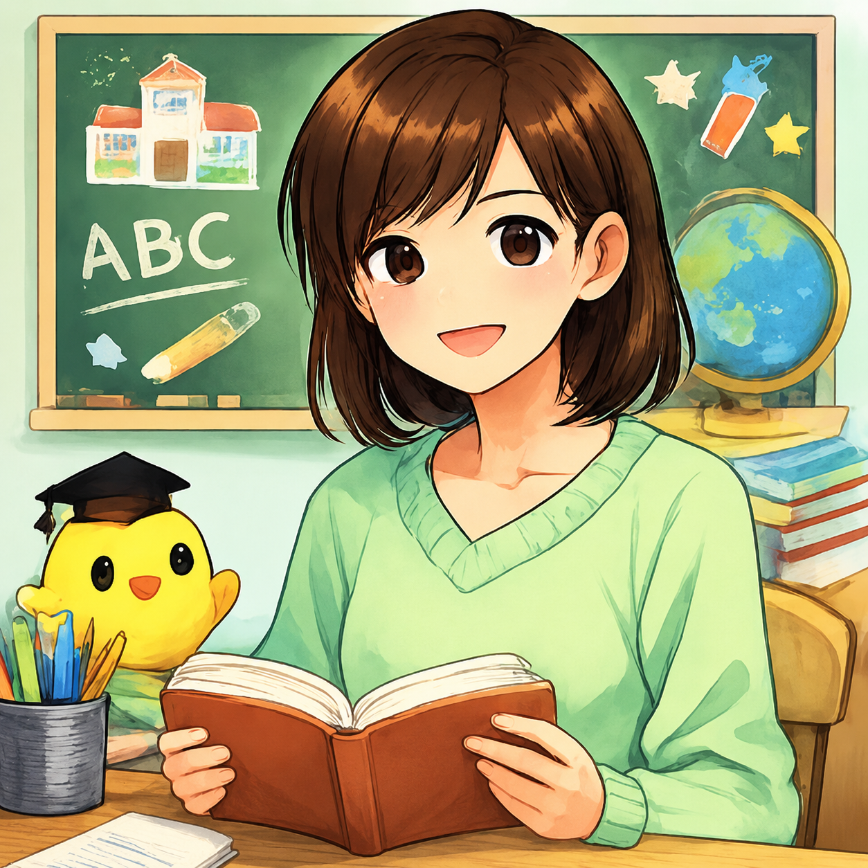 入学準備と家庭学習を案内するマナ